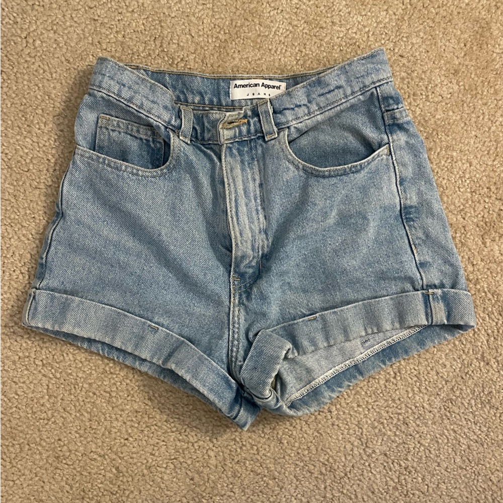 American Apparel High Waisted Jean Shorts